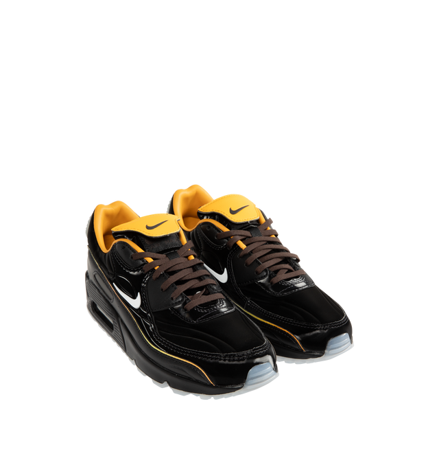 Image 2 of 5 - BLACK - NIKE Air Max 90 "Mercurial" Sneaker featuring Mad 90 Pack with four Air Max 90 designs inspired by classic Nike soccer cleats, a removable fold-over tongue, a color-shifting finish, plush and comfortable, Max Air cushioning, padded collar, foam midsole and rubber outsole. 