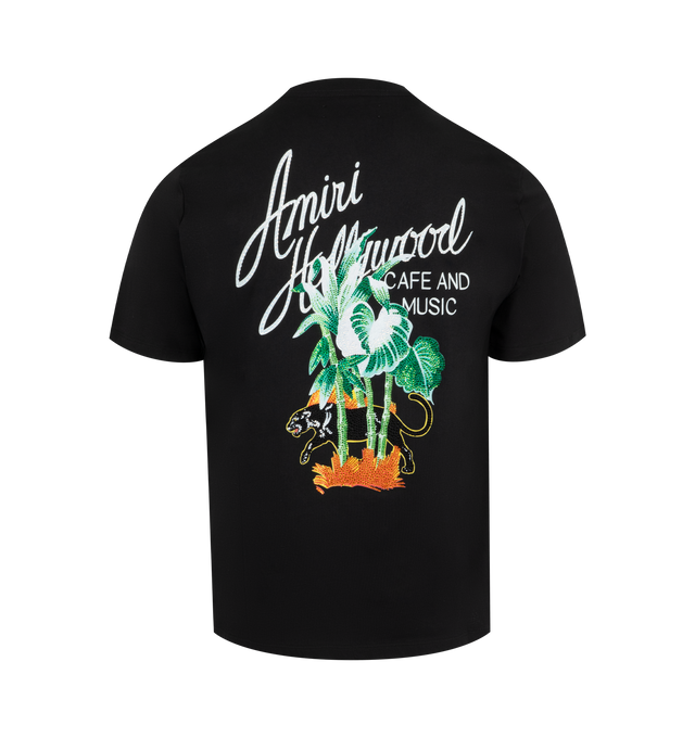 Image 2 of 2 - BLACK - Amiri Hollywood T-Shirt has a crew neck, signature script graphics, and short sleeves. 100% cotton. Made in Italy.  