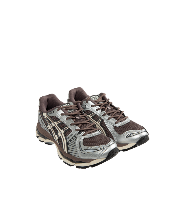 Image 2 of 5 - BROWN - Asics Men's Gel-Kayano 12.1 Sneaker featuring breathable mesh underlays, GEL-NIMBUS17 tooling system, FLUIDRIDE technology, rearfoot and forefoot GEL technology and dope dyed recycled sockliner mesh. Imported from Vietnam. 