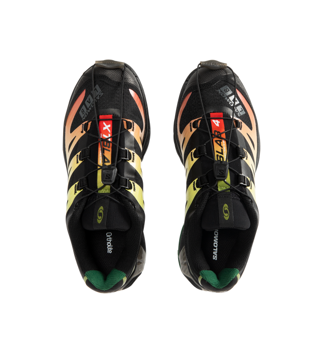 Image 5 of 5 - BLACK - SALOMON XT-4 OG Sneaker featuring Mud Contagrip, Agile Chassis Skeleton, anti-debris Mesh, single layer mesh, abrasion-resistant TPU material, textile lining, lace pocket, sensiFIT, molded OrthoLite sockliner and quickLACE. 