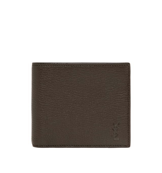 Image 1 of 3 - BROWN - Saint Laurent Mens Wallet is crafted from leather featuring a classic bifold silhouette, interior card slots and bill compartment, and embossed Saint Laurent logo. Main Material: 100% Leather. Made in Italy. 