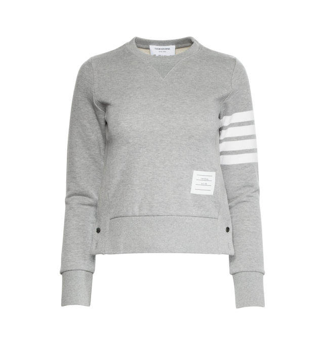 GREY - THOM BROWNE X HIRSHLEIFERS Pullover Sweatshirt with engineered 4 bar in classic loopback. 100% cotton. Made in Japan