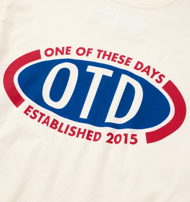 Image 4 of 4 - WHITE - ONE OF THESE DAYS OTD Raceway T-Shirt featuring vintage wash, pre-shrunk, short sleeves, crew neck and graphic on front. 100% cotton.  