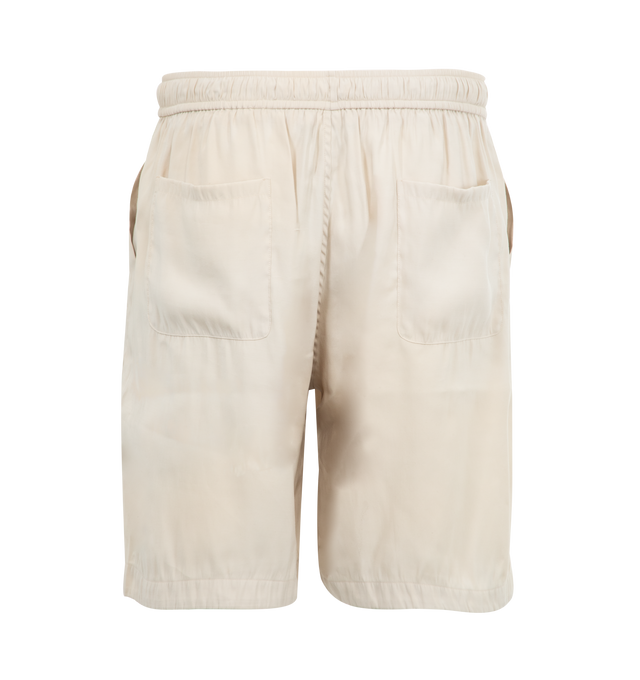 Image 2 of 3 - WHITE - AMIRI Hollywood Short featuring side pockets, back patch pockets, an elastic waist with drawcord and logo on leg. 87% modal, 13% polyester. 