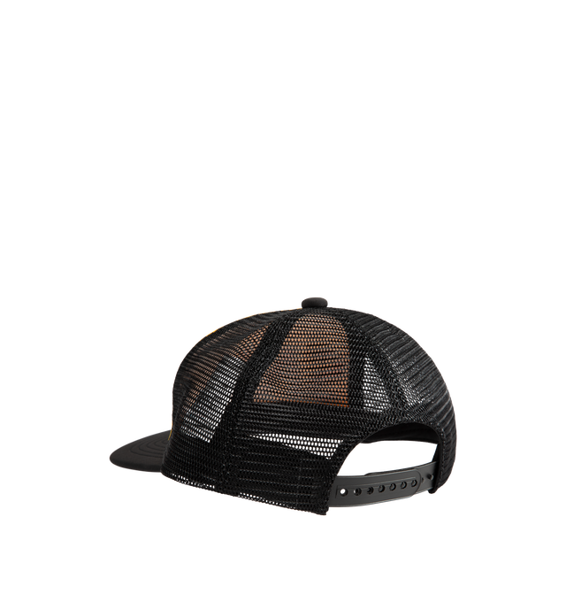 Image 2 of 2 - YELLOW - Saint Michael Mesh Saint Snapback Cap features a yellow base accented with the red SAINT logo. The breathable mesh body offers a lightweight, stress-free fit.Snapback design allows easy size adjustment. 