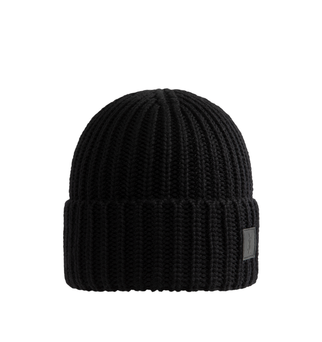 Image 1 of 3 - BLACK - Saint Laurent Men's Bonnet Maille Knit Beanie features a classic knitted construction. 