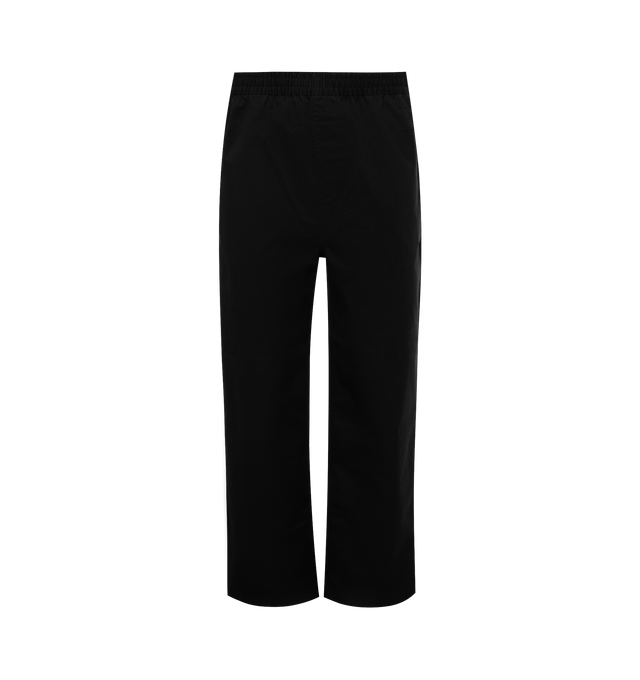 BLACK - CARHARTT WIP Newhaven Pant featuring relaxed straight fit, elasticated waist with adjustable cord, fake zip fly, two front pockets, one rear pocket and flag label. 65% polyester, 35% cotton.