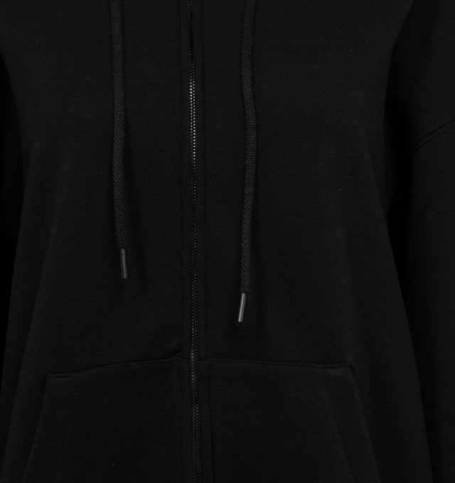 BLACK - WARDROBE.NYC Oversize Zip Hoodie featuring attached drawstring hood, front pocket, oversized fit and mid-weight French terry fabric. 100% cotton. Made in Italy.