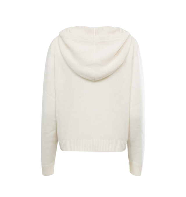 Image 2 of 2 - WHITE - THE ELDER STATESMAN Nimbus Zip Hoodie featuring long-sleeve soft zip-up hoodie, relaxed fit with 2 side pockets and ribbed trim. 63% cashmere, 37% cotton. 