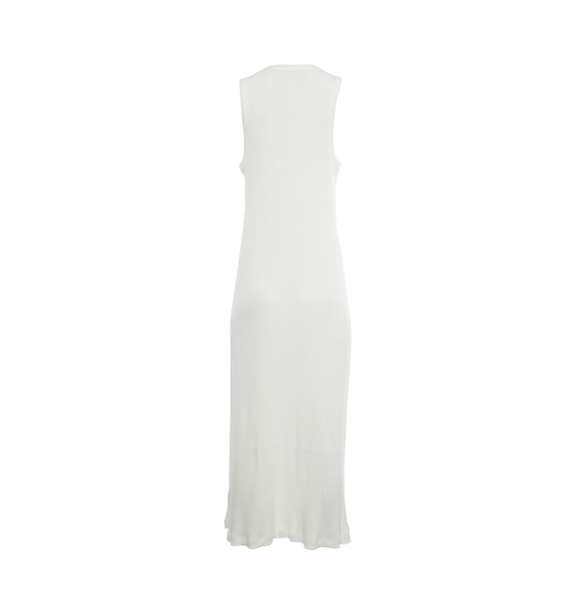 Image 2 of 3 - WHITE - THE ROW Yule Dress featuring calf-length tank dress in lightweight ribbed cotton with straight fit, crew neckline, and ribbed straps and neckline. 100% cotton. Made in Italy. 