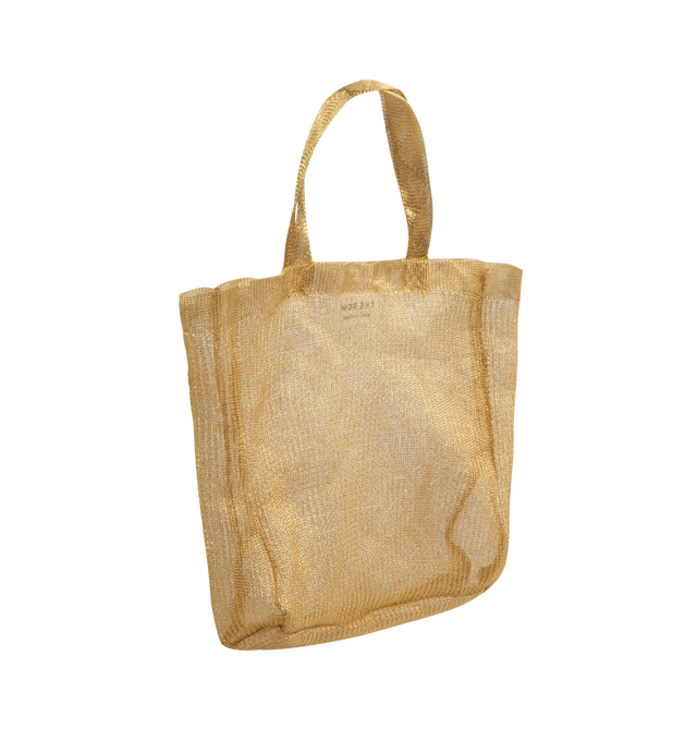 Image 2 of 3 - GOLD - THE ROW Imogen Mini Tote Bag in Steel featuring semi-transparent steel with two flat top handles and single interior compartment. Unlined. 6 x 2 x 7.5 in. Handle: 3.5 in. drop. 87% steel, 13% polyester. Made in Italy. 