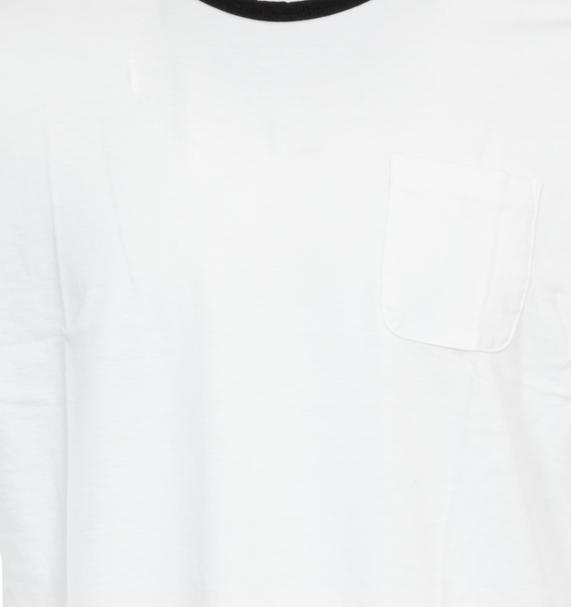 Image 2 of 2 - WHITE - VISVIM Crewneck short sleeve ringer T-Shirt in a dropped shoulder silhouette crafted from 83% cotton / 17% nylon. 