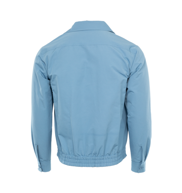 Image 2 of 3 - BLUE - ASPESI Camicia Bongo II Jacket featuring zip up closure, collar, long sleeves, button cuff and elastic hem at the back.  