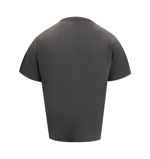 Image 2 of 2 - BLACK - NEIGHBORHOOD X SAINT MICHAEL Hood Tee featuring short sleeves, vintage distressed look, graphic on front and crew neck. 100% cotton. Made in Japan. 