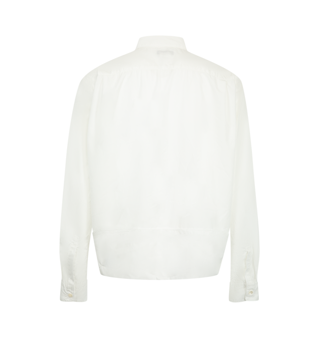 Image 2 of 2 - WHITE - Comme des Garons Homme Plus Men's Shirt is crafted from cotton and features a classic shirt collar, long sleeves, buttoned cuffs, and a button-front closure. Part of the Fall/Winter 2025 collection, this refined style showcases the brand's signature blend of timeless tailoring and avant-garde design through a clean, minimalist silhouette. Main Material: 100% Cotton. Collar: Classic Shirt Collar. Closure: Button Front. Sleeves: Long Sleeve. Cuffs: Buttoned Cuffs. Color: White. Made in  