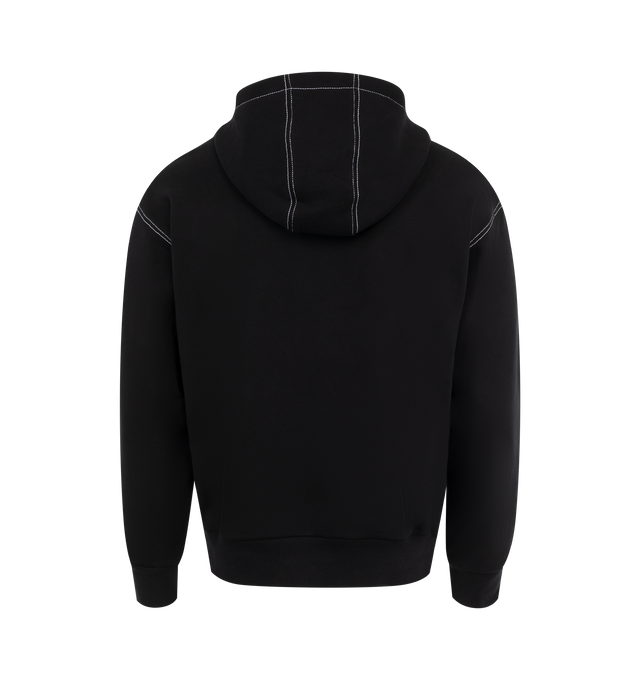 Image 2 of 2 - BLACK - Givenchy Boxy Fit 4G Embroidered Hoodie has a drawstring hood, dropped shoulders, a kangaroo pocket, and ribbed trims. 100% cotton. Made in Portugal.  