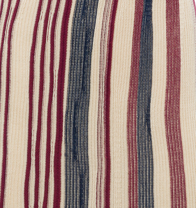 Image 3 of 4 - MULTI - BOTTEGA VENETA Striped Linen Skirt featuring midi length, elasticated waistband and unlined. 54% linen, 46% cotton. Made in Italy. 
