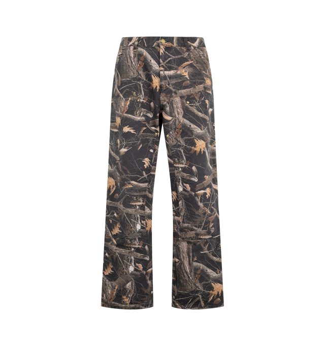 Image 1 of 3 - MULTI - Carhartt WIP Double Knee Work Pants are crafted in a heavyweight canvas material in a loose straight fit. Featuring a double-layer knees, zip fly with button closure, front slant pockets, tool pocket, back patch pockets and hammer loop. Main Material: Cotton Canvas.  