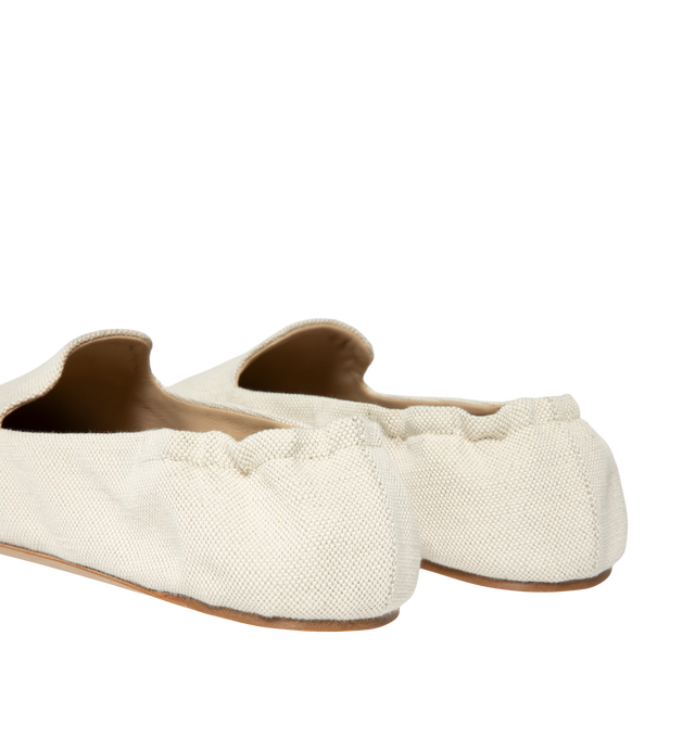 Image 3 of 4 - NEUTRAL - The Row Mens Casa Slippers feature a slip-on silhouette, lambskin leather lining, and calfskin leather sole. Main Material: Textile upper Lining: Lambskin Leather; Sole: Calfskin Leather. Made in Italy. 