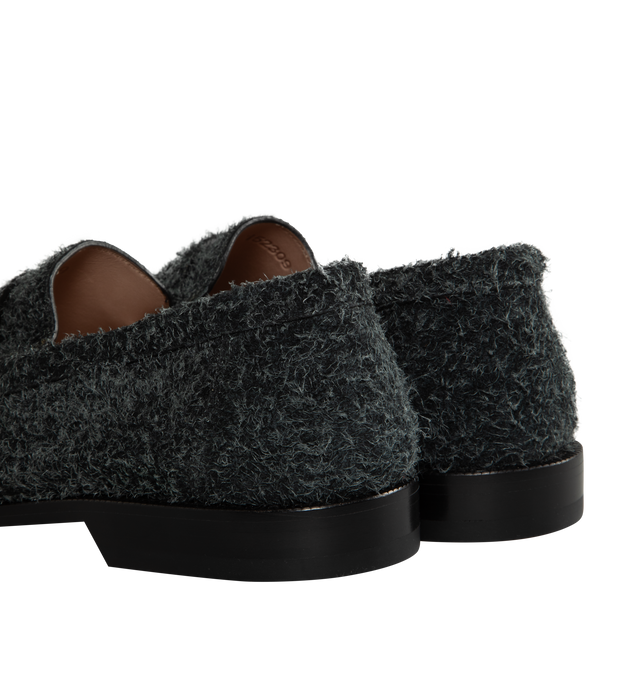 Image 3 of 4 - GREY - LOEWE Campo Loafers featuring brushed suede, an elongated, asymmetric toe, classic penny slots, slight heel and slips on. Brushed suede. 