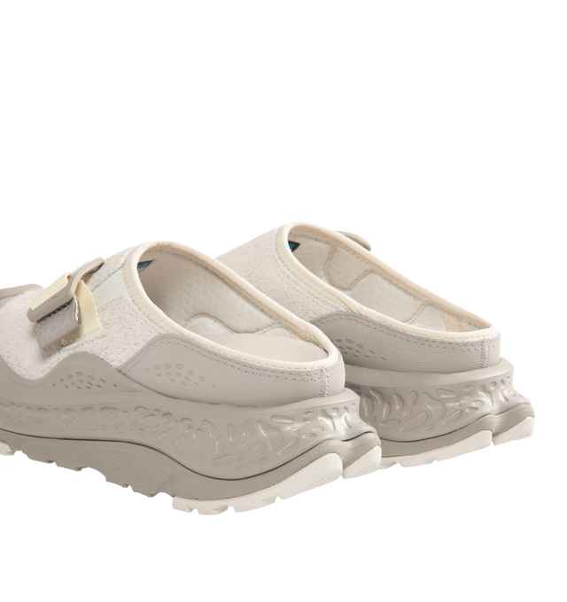 Image 3 of 5 - GREY - HOKA Ora Primo EXT Shoe featuring a suede upper, G-hook closure that cinches down reflective webbing, scratch rubber toe and heel details, metal hardware, neoprene collar lining and dual-layer EVA midsole. 