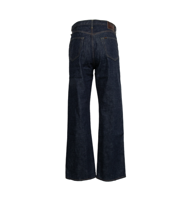 Image 2 of 4 - BLUE - Chimala Vintage Rinse Straigh Cut Jeans crafted from 100% cotton 13.5 oz Selvedge denim featuring button-fly closure,  high rise, and wide leg. Made in Japan. 