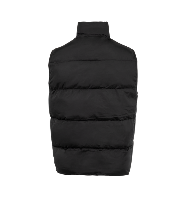 Image 2 of 3 - BLACK - Noah puffer vest made of 100% water-resistant nylon shell with Cashball recycled cashmere fill featuring metal snap closure, two front pockets and two interior pockets, drop tail hem and embroidered logo on front pocket. Cashball is an innovative fill that leverages the unique properties of cashmere in an eco- and animal-friendly way. Made primarily of pre-consumer waste, its cruelty-free (since cashmere is humanely harvested, environmentally friendly, and offers the lightweight, comp 