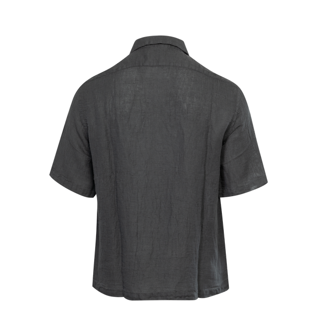 Image 2 of 2 - GREY - BARENA VENEZIA Barber vintage retro overshirt in an oversize fit, regular length with short sleeves and 3 patch pockets crafted from pure 100% cotton popeline. 