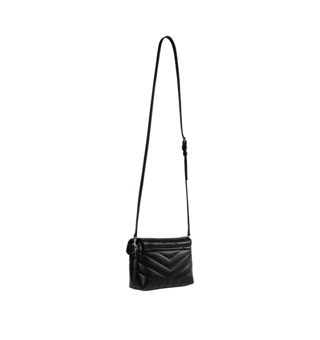 Image 2 of 3 - BLACK - SAINT LAURENT Loulou Toy Bag featuring quilted leather, two compartments, adjustable and detachable leather strap, grosgrain lining, interior zip pocket and three card slots. 7.9 X 5.5 X 3 inches. 100% calfskin leather.  
