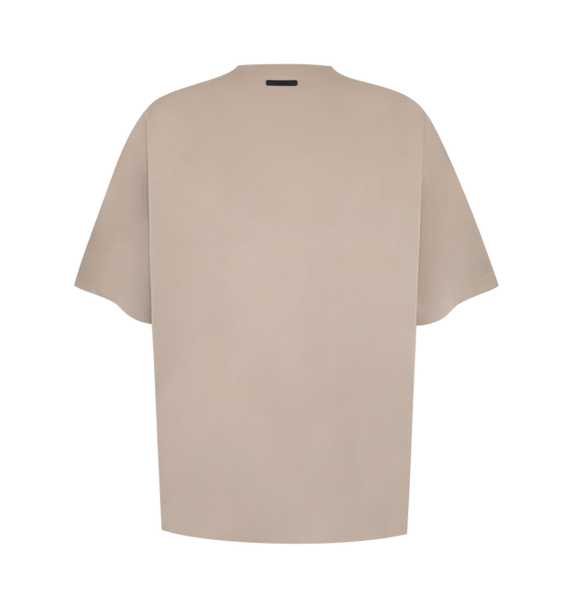 Image 2 of 2 - NEUTRAL - The Fear Of God Men's Modern Tee is crafted from 180GSM Ponte jersey and designed in a relaxed fit with dropped shoulders and 3/4-length sleeves. Details include a rib-knit collar and Essentials signature label at the center front.  
