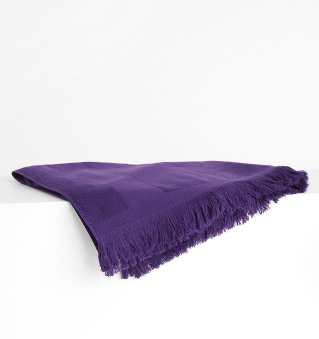 Image 4 of 4 - PURPLE - ERES Petite Beach Towel featuring ERES branded beach towel with side fringes. Dimensions: 100x160cm. 100% Cotton. Made in France.  