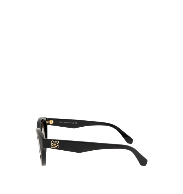 Image 2 of 3 - BLACK - LOEWE Anagram Sunglasses featuring  cat eye shaped sunglasses in acetate with a metal inner rim, adjusted fit, UVA/UVB protection and gold-finish metal Anagram. Acetate. Made in Italy. 