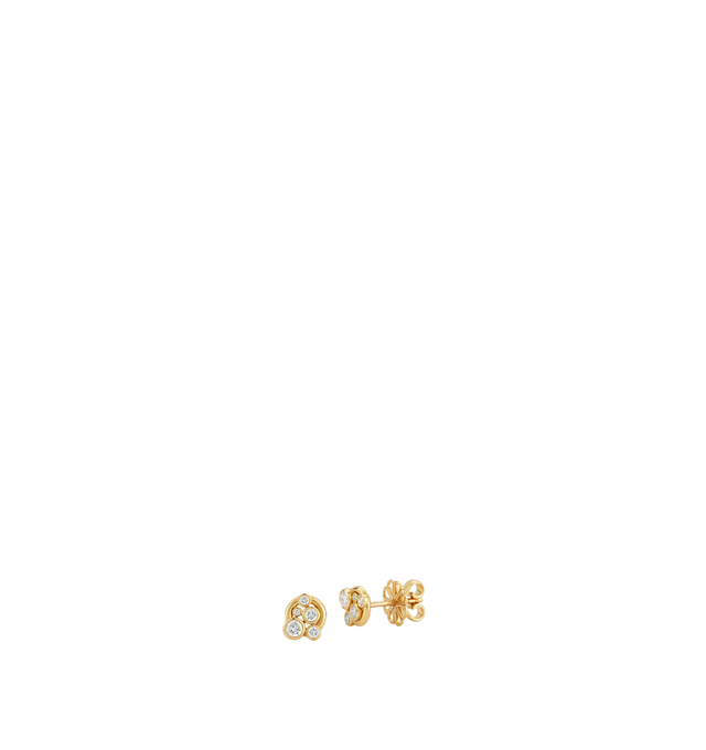 Image 2 of 2 - GOLD - Renna Women's Storm Stud Earrings are crafted in 18K yellow gold and feature brilliant diamonds set within softly sculptural gold, capturing the quiet elegance and subtle movement inspired by the Storm collection. These designer fine jewelry stud earrings combine exceptional craftsmanship with timeless sophistication, making them an effortless choice for everyday wear. Main Material: 18K Yellow Gold. Gemstones: Approximately 0.31 TCW Diamonds. Size: 6mm. Push Back Closure.For personal  