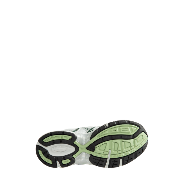 Image 4 of 5 - GREEN - Asics Unisex Gel-1130 Sneakers feature patent leather overlays, clear gloss TPU accents, and breathable mesh underlays for a modern look. Enhanced with cushioning and support designed for all-day comfort, the GEL-1130 delivers the perfect blend of heritage performance and everyday wearability. Main Material: Mesh Upper with Patent Leather and Gloss TPU Overlays. Cushioning: GEL Technology. Details: GEL-1000 Series Heritage Design, Breathable Mesh Construction *Unisex style in men's si 