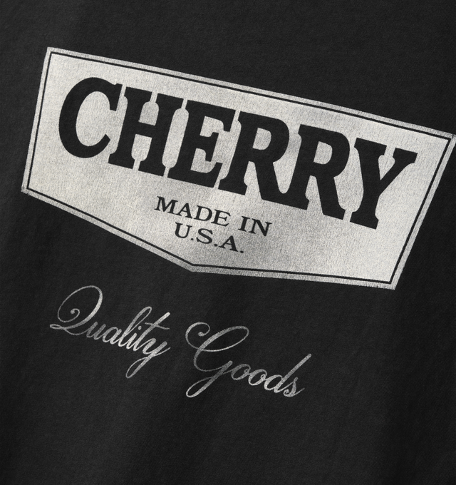 Image 4 of 6 - BLACK - Cherry LA Men's Quality Goods Classic Pocket T-Shirt is crafted from cotton and features a classic-fit silhouette with a rib-knit crew neckline and a chest pocket. Designed as an everyday essential, this versatile style is finished with signature Cherry LA branding and a soft, comfortable construction for effortless wear. Main Material: Cotton. Fit: Classic. Neckline: Crew Neck. Sleeves: Short Sleeve. Pocket: Chest Pocket. Details: Signature Cherry LA Quality Goods Branding. Made in L 
