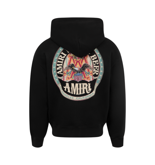 Image 2 of 2 - BLACK - Amiri Eagle Oversized Hoodie has an attached hood, a kangaroo pocket, an eagle and logo graphic, and ribbed trims. 100% cotton. 