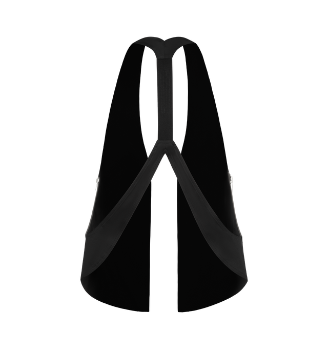Image 2 of 2 - BLACK - RICK OWENS Bauhaus Vest featuring GOTS-certified organic cotton faille harness-style vest, open front, zip pockets, metal eyelets, calfskin pull-tabs at front, zip seam pockets, webbing strap at racer back and full stretch cotton broadcloth lining. Cotton.  