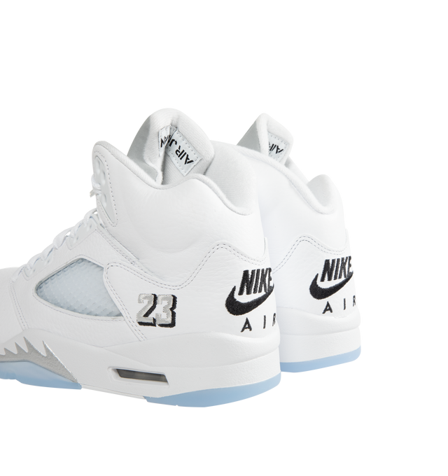 Image 3 of 5 - WHITE - JORDAN Air Jordan 5 Retro OG Sneaker featuring real and synthetic leather mix with textiles on the upper, Nike Air technology, foam midsole and rubber in the outsole. 