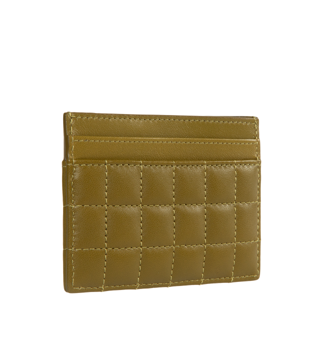 Image 2 of 3 - GREEN - SAINT LAURENT Cassandre Matelasse Card Case featuring five card slots and leather lining. 4.1 X 3.1 X 0.3 inches. 100% lambskin. Made in Italy.  