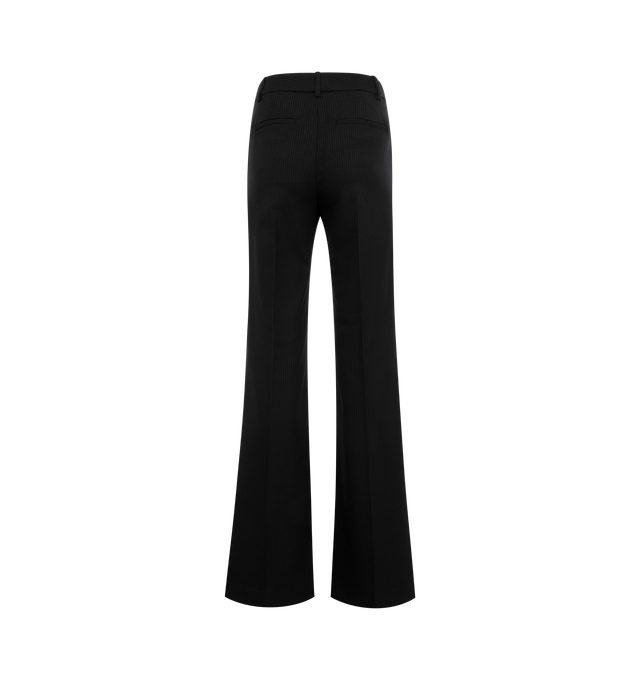 Image 2 of 3 - BLACK - Nili Lotan Effy Pants have a flat front and a high rise with a zip fly, a hidden hook and bar closure, a hidden stay button closure, belt loops, and back pockets. 100% wool. Made in USA.  