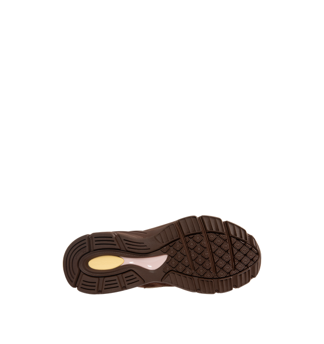 Image 4 of 5 - BROWN - New Balance Mens Made in USA 990v4 Sneakers feature a mesh upper with premium suede and synthetic overlays. Designed with ABZORB heel and forefoot cushioning, ENCAP and C-CAP midsole technology, reflective accents, and a durable NDurance rubber outsole. Upper: Mesh, Suede, Synthetic, and Pig Leather; Midsole: ENCAP and C-CAP; Outsole: NDurance Rubber. Made in the USA. 