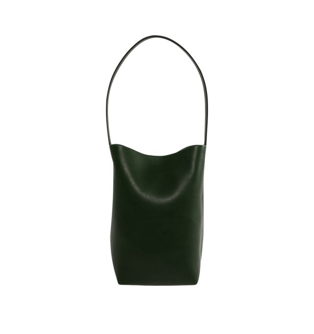 Image 1 of 3 - GREEN - THE ROW Park N/S Medium Tote Bag is crafted from supple leather and features a rounded shape, an interior toggle closure and top handle. 1" x 13" x 6". Leather. Made in Italy. 