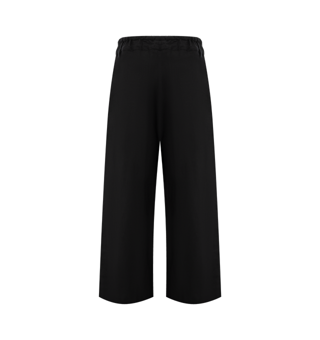 Image 2 of 2 - BLACK - DEIJI STUDIOS Double Waist Linen Pant featuring a relaxed fit, mid-waist, a soft double waist, elasticated adjustable tie top waistband, double side seam and a wide leg. 100% GOTS certified organic cotton.  