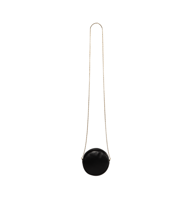 Image 2 of 2 - BLACK - SAINT LAURENT Round Pillow Bag featuring front gold-metal cassandre plaque, gold-metal chain shoulder strap and zip closure. 100% lambskin. Made in Italy. 