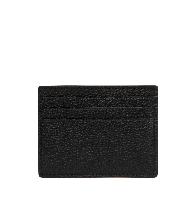 Image 2 of 3 - BLACK - TOM FORD Grain Leather T Line Card Holder featuring premium grained calf leather with gold-tone foiled logo lettering on the front, signature T-shaped card slots, one center compartment, six card slots and embossed logo on the front. Approx. 3"H x 4"W. Made in Italy. 