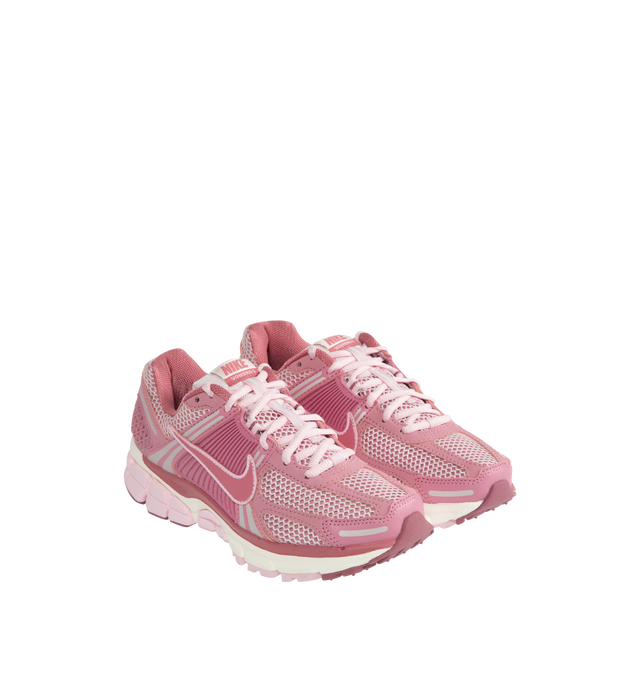 Image 2 of 5 - PINK - NIKE Zoom Vomero 5 Sneakers featuring Zoom Air cushioning, plastic caging on the side, rubber outsole and reflective details. 