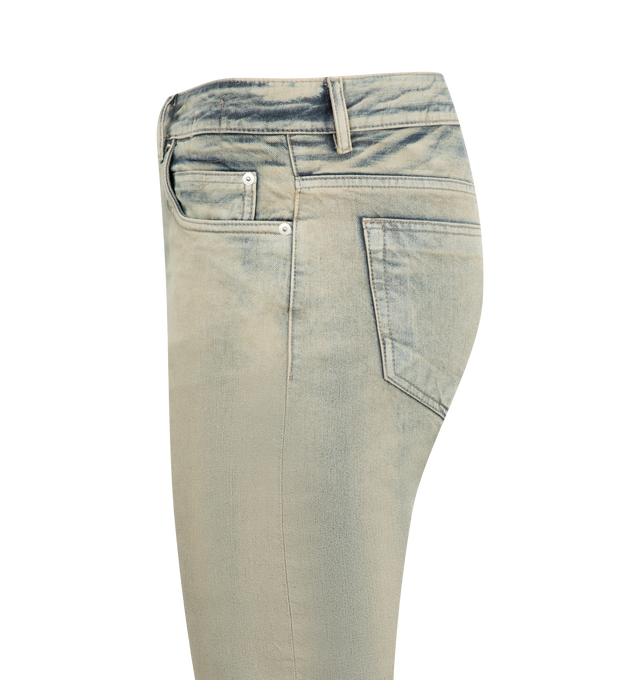 Image 3 of 3 - GREY - DRKSHDW Fog Cut Pant featuring zip fly with button closure, five-pocket style, belt loops and faded throughout. 100% cotton. Made in Italy. 