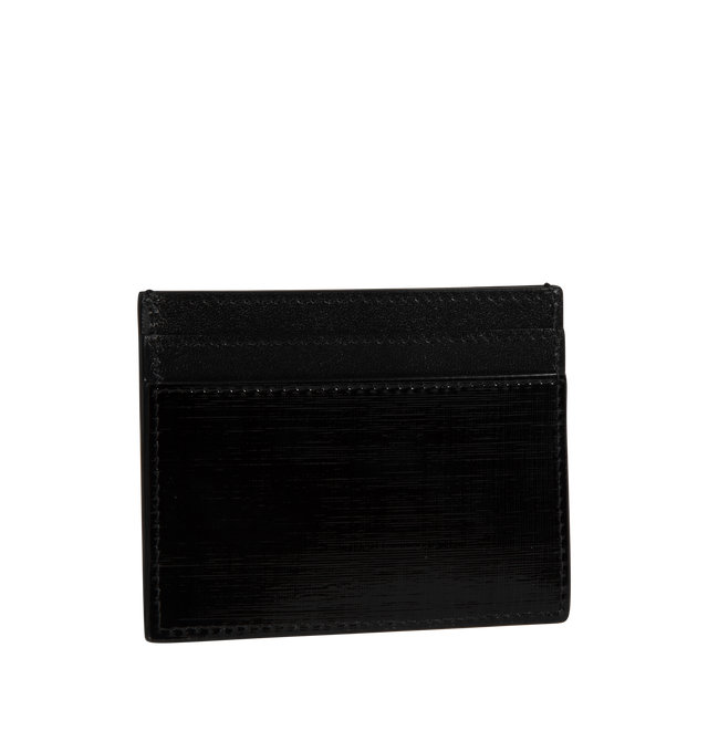 Image 2 of 3 - BLACK - SAINT LAURENT Card Case featuring five card slots, leather lining and silver toned hardware. 3.9" X 3" X 0.2". 100% calfskin leather. Made in Italy. 