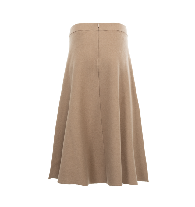 Image 2 of 3 - BROWN - MONCLER Knitwear Skirt featuring extra-fine Merino wool and cotton blend, fully-fashioned double knit, gauge 12 and elastic waistband. 62% wool, 29% cotton, 8% polyamide/nylon, 1% elastane/spandex. 