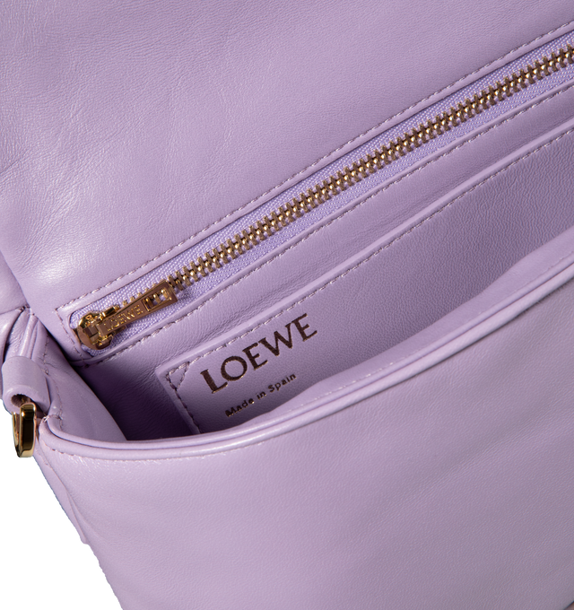 Loewe Goya Pleated Puffer Shoulder Bag Purple